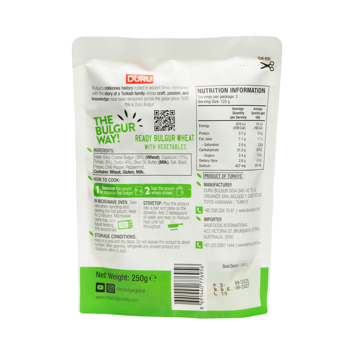Duru Pratik Ready Bulgur – Mediterranean Vegetables 250g