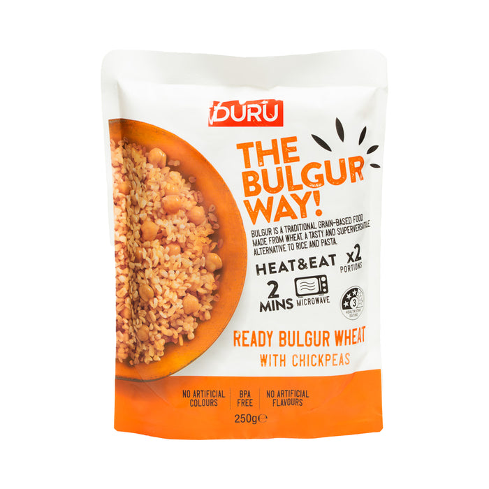 Duru Heat & Eat Ready Bulgur – Single Box – Chickpea
