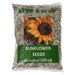 Bag of roasted salted sunflower seeds with a sunflower image on the packaging.