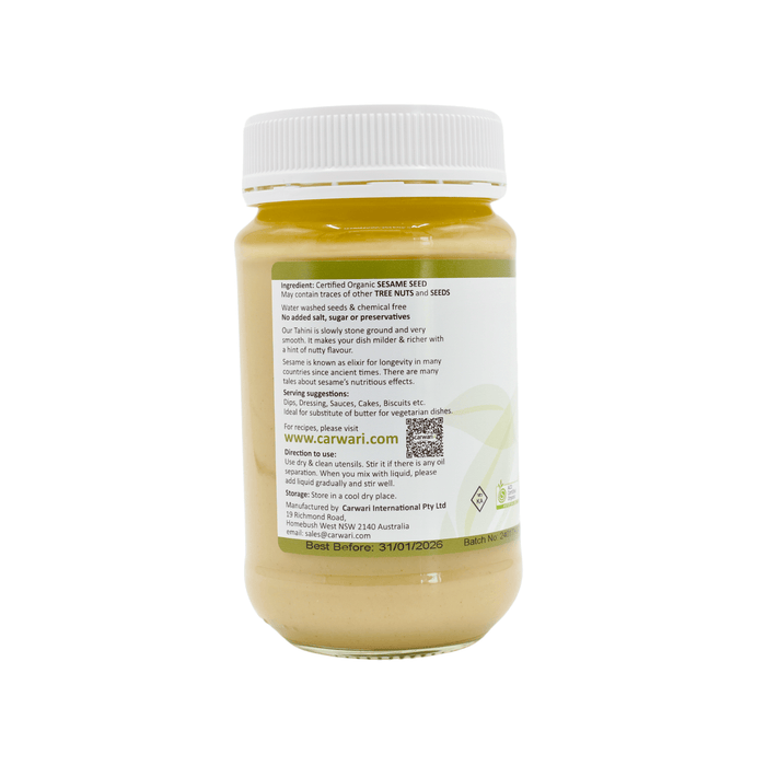 Carwari Organic Tahini 375g Dips