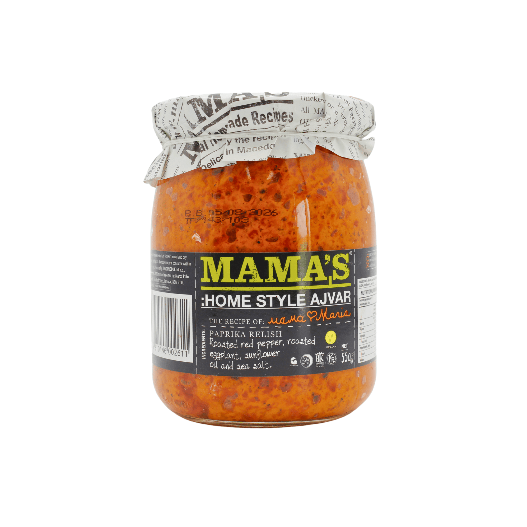 Mama's Ajvar Mild 550g — Basfoods