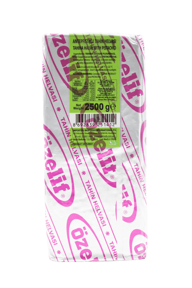 Ozelif Pist Halva Blocks 2.5kg — Basfoods
